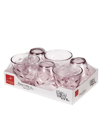 Set of glasses Bormioli Rocco Flora Pink Glass 260 ml 6 Units