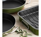 Roasting Tin Quid Naturalia Grille Green Metal 42 x 30,5 x 6,3 cm