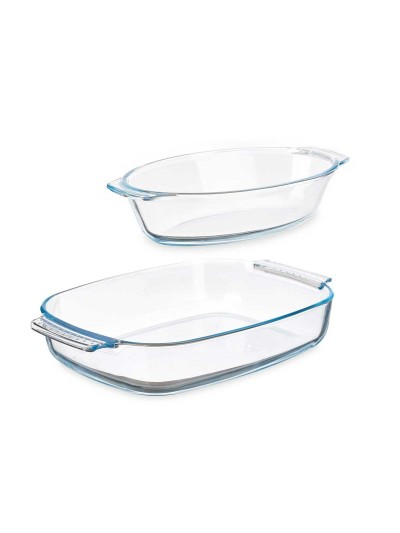Set of trays Transparent Borosilicate Glass 700 ml 2 L (6 Units)