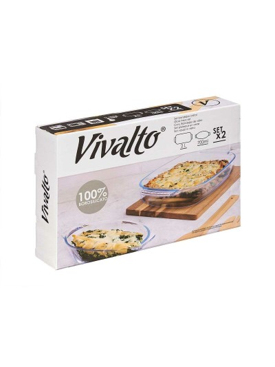 Jeux de plateaux Transparent Verre Borosilicaté 700 ml 2 L (6 Unités)