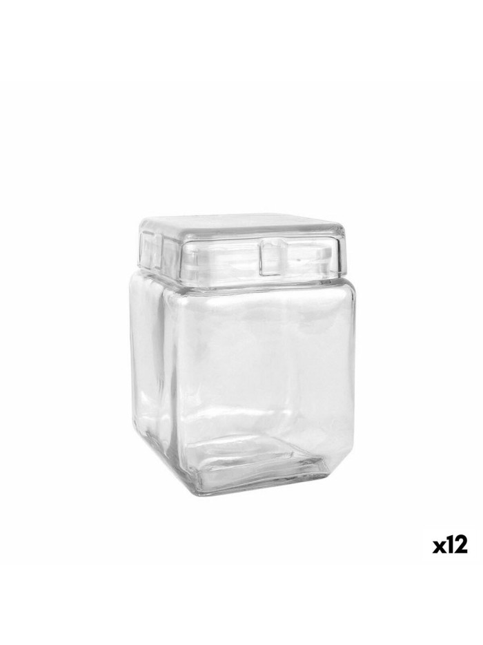 Bocal La Mediterránea Carré verre 1,2 L 11 x 11 x 14,5 cm (12 Unités)