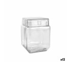 Tarro La Mediterránea Cuadrado Vidrio 1,2 L 11 x 11 x 14,5 cm (12 Unidades)