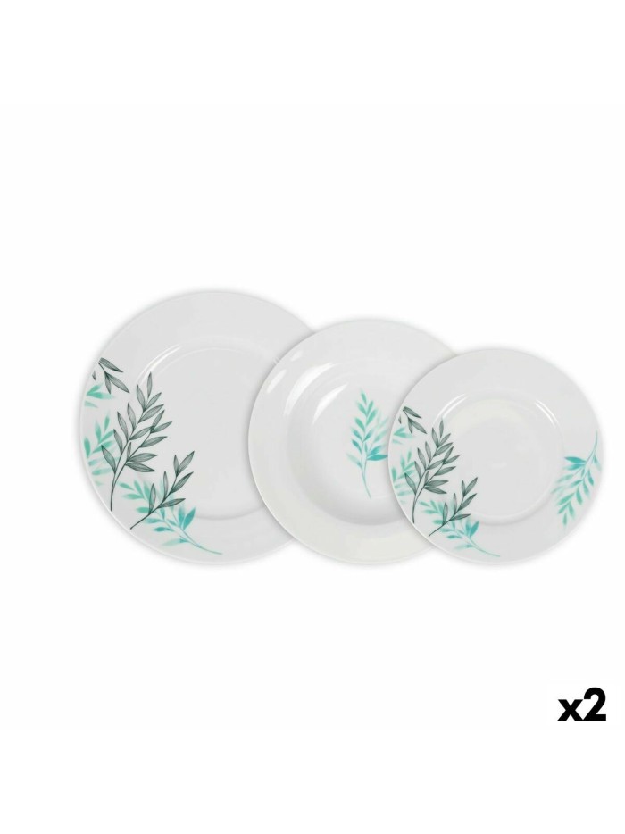 Set de Vajilla La Mediterránea Lora Redonda 18 Piezas (2 Unidades)