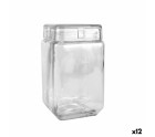Tarro La Mediterránea Cuadrado Vidrio 1,6 L 11 x 11 x 18,5 cm (12 Unidades)