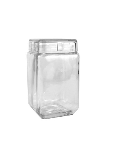 Jar La Mediterránea Squared Glass 1,6 L 11 x 11 x 18,5 cm (12 Units)