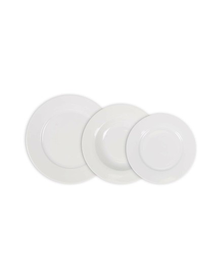 Set de Vajilla La Mediterránea Aneto Blanco Redonda 18 Piezas (2 Unidades)