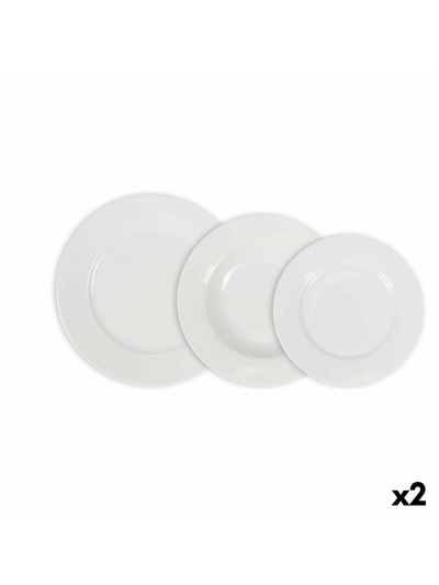 Service de Vaisselle La Mediterránea Aneto Blanc Ronde 12 Pièces (2 Unités)