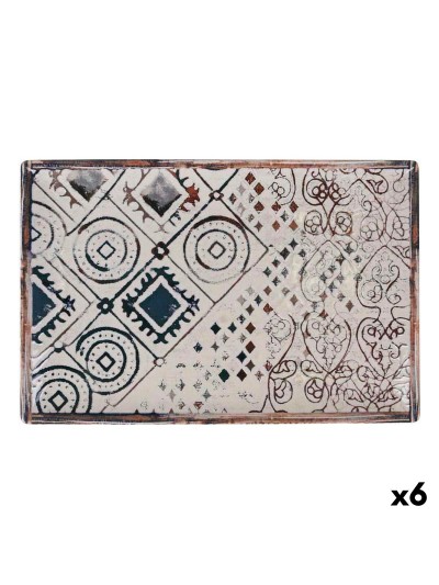 Plat à Gratin La Mediterránea Grecia Porcelaine Rectangulaire 30 x 20 x 2,5 cm (6 Unités)