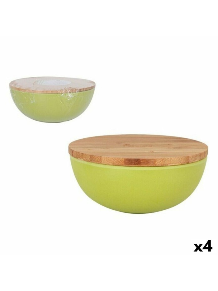 Bowl Percutti Legno percutti Green Bamboo With lid (4 Units)