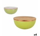 Bol Percutti Legno percutti Vert Bambou Avec couvercle (4 Unités)