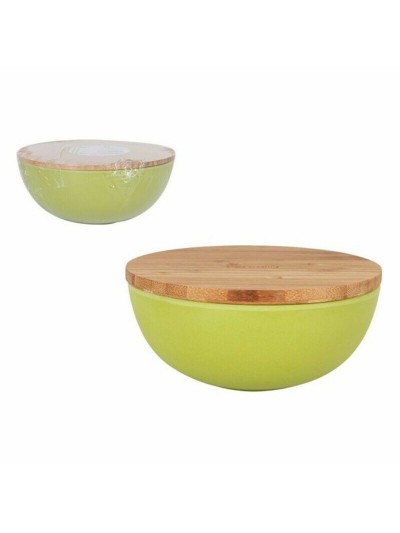 Bowl Percutti Legno percutti Green Bamboo With lid (4 Units)