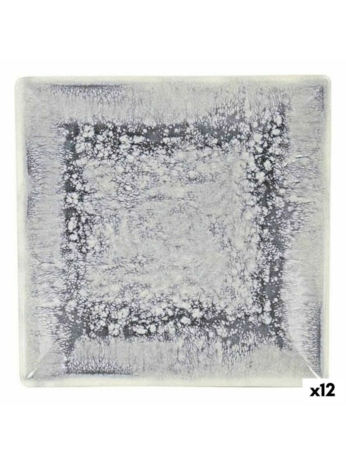 Plato de Postre La Mediterránea Adhara Porcelana 18 x 18 x 2 cm (12 Unidades) (18 x 18 x 2 cm)