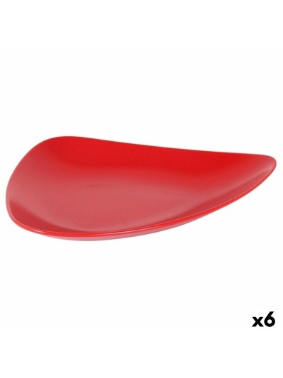 Plato Llano Inde Rojo 31 x 25 x 4 cm (6 Unidades)