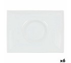 Plato Llano Inde Gourmet Porcelana Blanco 29,5 x 22 x 3 cm (6 Unidades)