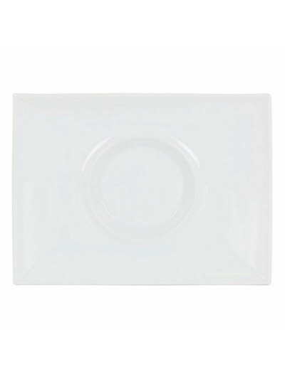 Flat Plate Inde Gourmet Porcelain White 29,5 x 22 x 3 cm (6 Units)