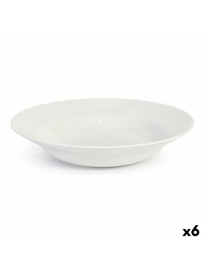 Assiette à pâtes La Mediterránea Bari Grès Blanc (6 Unités)