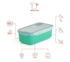 Recipiente Conservador de Alimentos Valira 6090/97 Hermético Turquesa Termoplástico PBT Rectangular 750 ml