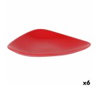 Plato para Postre Rojo Cerámica 24 x 18 x 3 cm (6 Unidades)