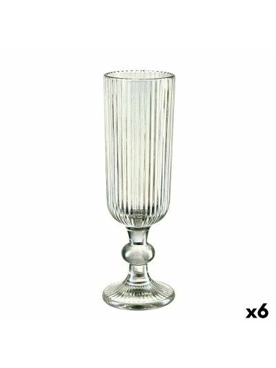 Coupe de champagne Rayures Vert verre 160 ml (6 Unités)