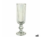 Copa de champán Rayas Verde Vidrio 160 ml (6 Unidades)