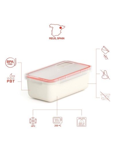 Recipiente Conservador de Alimentos Valira 6090/9 Hermético Blanco Termoplástico PBT 750 ml