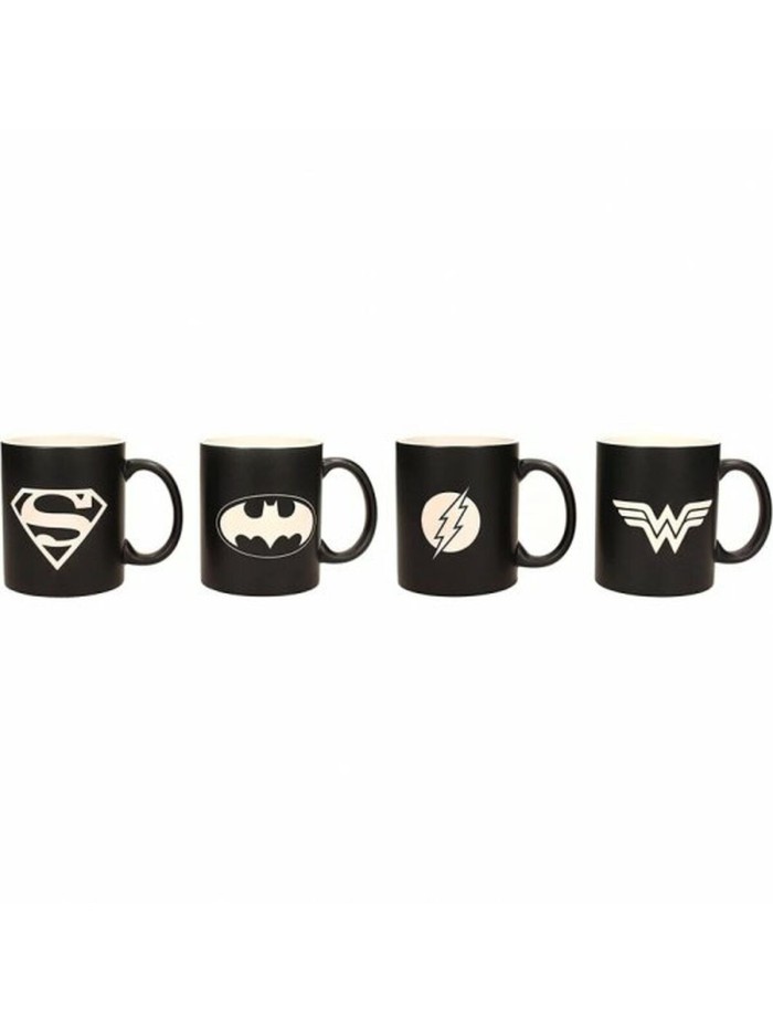 Set of Mugs SD Toys Universo DC Black (4 Pieces)