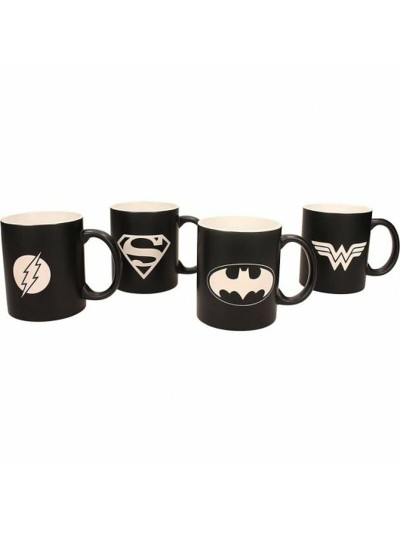 Juego de Tazas SD Toys Universo DC Negro (4 Piezas)