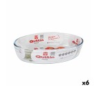 Fuente para Horno Quttin   Vidrio Ovalado 1,8 L 26,2 x 17,8 x 6,1 cm (6 Unidades)