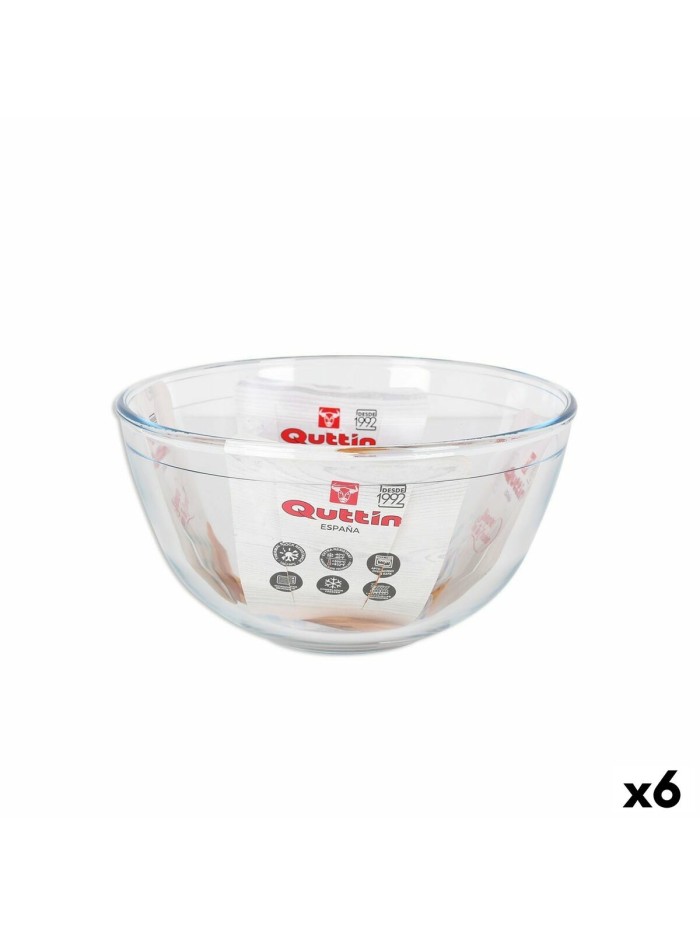 Bol para Mezclar Quttin   Vidrio ø 21,2 x 11,2 cm (6 Unidades)