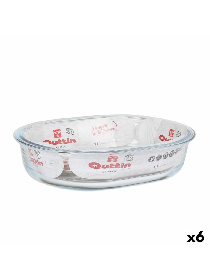 Oven Dish Quttin   Glass Oval 1,5 L 23,7 x 18,8 cm (6 Units)