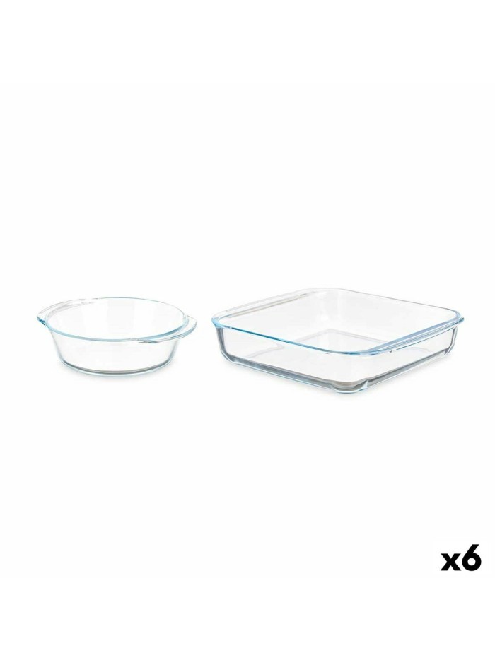 Jeux de plateaux Transparent Verre Borosilicaté 800 ml 1,8 L (6 Unités)