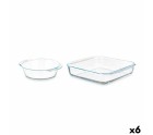 Jeux de plateaux Transparent Verre Borosilicaté 800 ml 1,8 L (6 Unités)