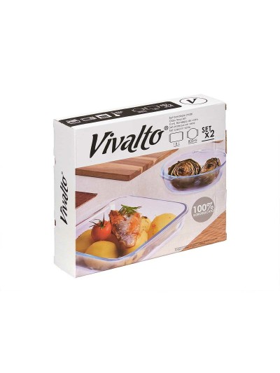 Jeux de plateaux Transparent Verre Borosilicaté 800 ml 1,8 L (6 Unités)