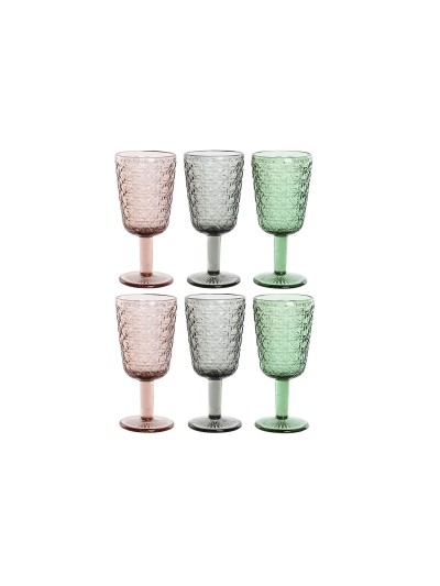 Set de Verres Home ESPRIT Noir Rouge Vert Verre 285 ml (6 Unités)