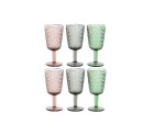 Set of cups Home ESPRIT Black Red Green Crystal 285 ml (6 Units)
