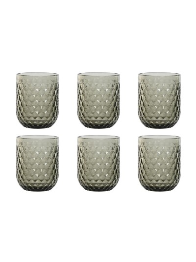 Set de Vasos Home ESPRIT Gris Cristal 240 ml (6 Unidades)