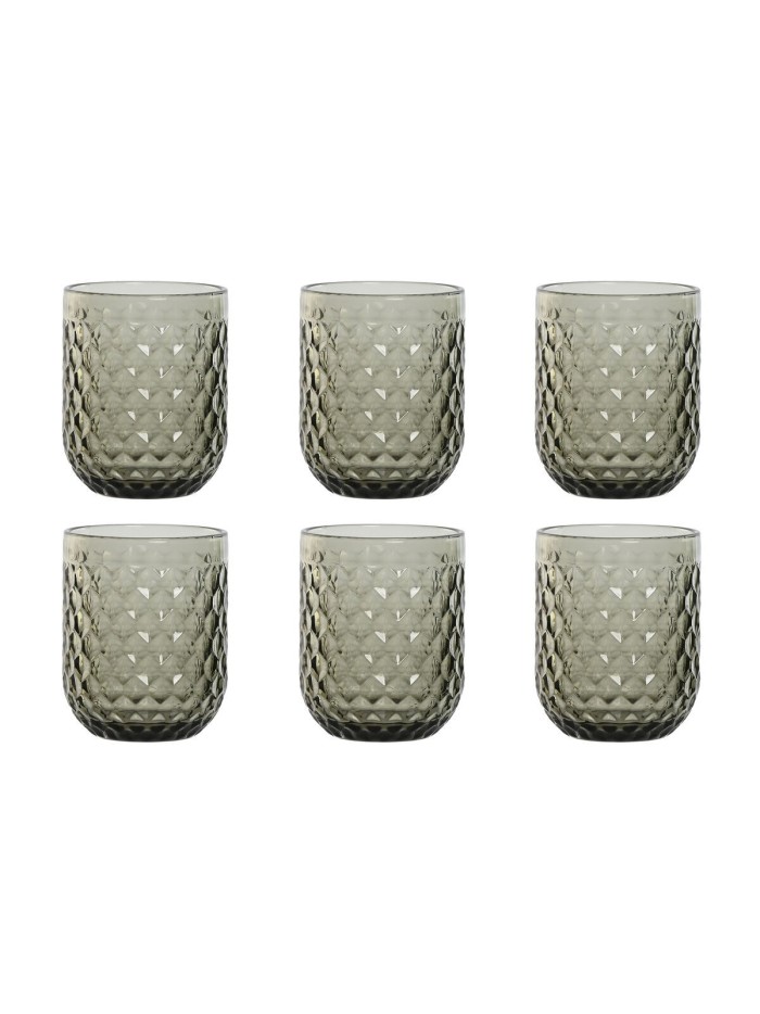 Set de Verres Home ESPRIT Gris Verre 240 ml (6 Unités)