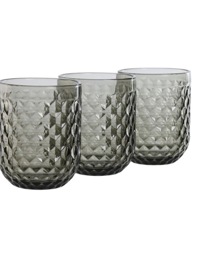 Set de Verres Home ESPRIT Gris Verre 240 ml (6 Unités)