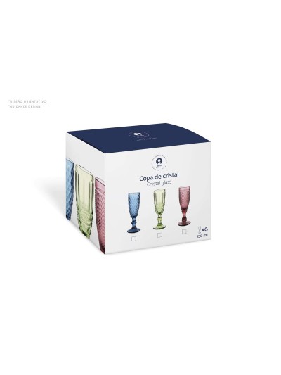 Set de Vasos Home ESPRIT Gris Cristal 240 ml (6 Unidades)