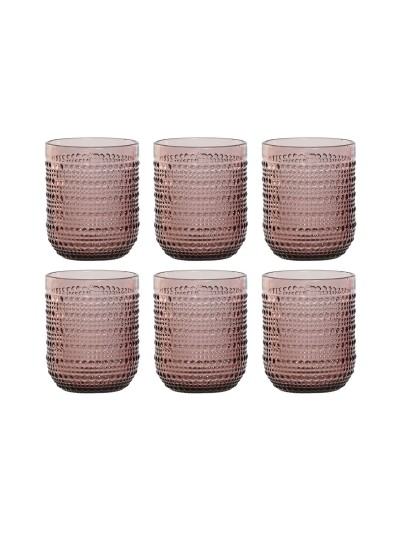 Set de Vasos Home ESPRIT Rosa Cristal 240 ml (6 Unidades)