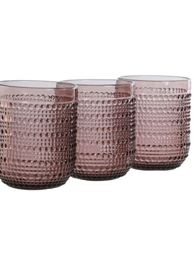 Set of glasses Home ESPRIT Pink Crystal 240 ml (6 Units)