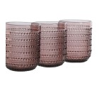 Set of glasses Home ESPRIT Pink Crystal 240 ml (6 Units)