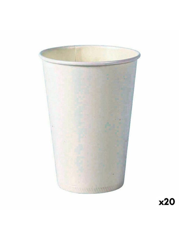 Set de Verres Algon Produits à usage unique Carton Blanc 20 Pièces 220 ml (20 Unités)