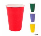 Set of glasses Algon Disposable Cardboard Multicolour 20 Pieces 200 ml (20 Units)