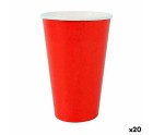 Set of glasses Algon Disposable Cardboard Red 10 Pieces 350 ml (20 Units)