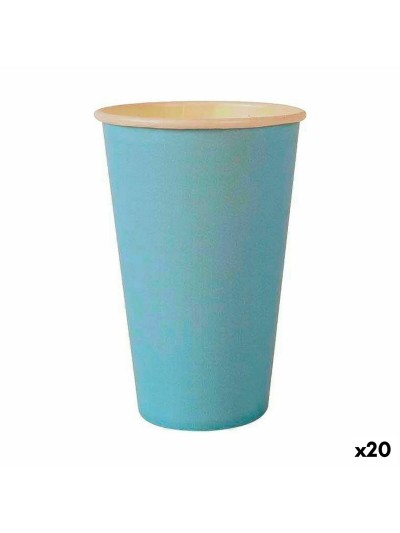 Set de Verres Algon Produits à usage unique Carton Bleu 10 Pièces 350 ml (20 Unités)