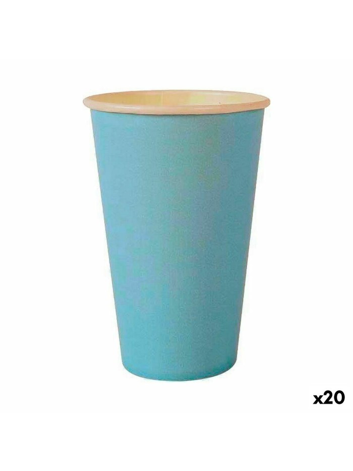 Set of glasses Algon Disposable Cardboard Blue 10 Pieces 350 ml (20 Units)