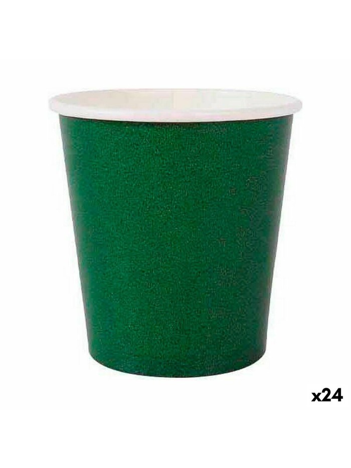 Set de Verres Algon Produits à usage unique Carton Vert 20 Pièces 120 ml (24 Unités)