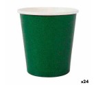 Set of glasses Algon Disposable Cardboard Green 20 Pieces 120 ml (24 Units)