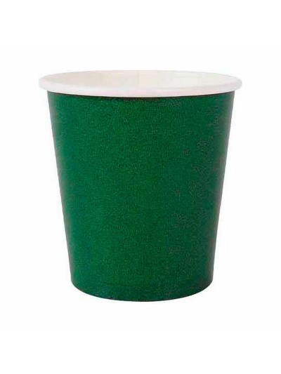 Set of glasses Algon Disposable Cardboard Green 20 Pieces 120 ml (24 Units)